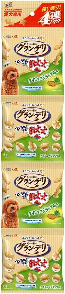 取扱商品：グラン・デリ グランデリ 犬用 おやつ ワンちゃん専用おっとっと チキン・ベジタブル味 24g（6g×4連パック）国産 ドッグフード ユニチャーム